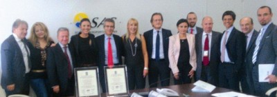 La consegna della certificazione negli uffici della Sac SpA